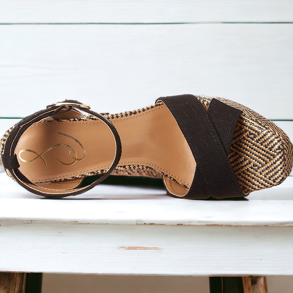 70% OFF NIB Sam Edelman Nolita Black Block Heel Open Squared Toe Ankle SANDALS - Picture 5 of 6